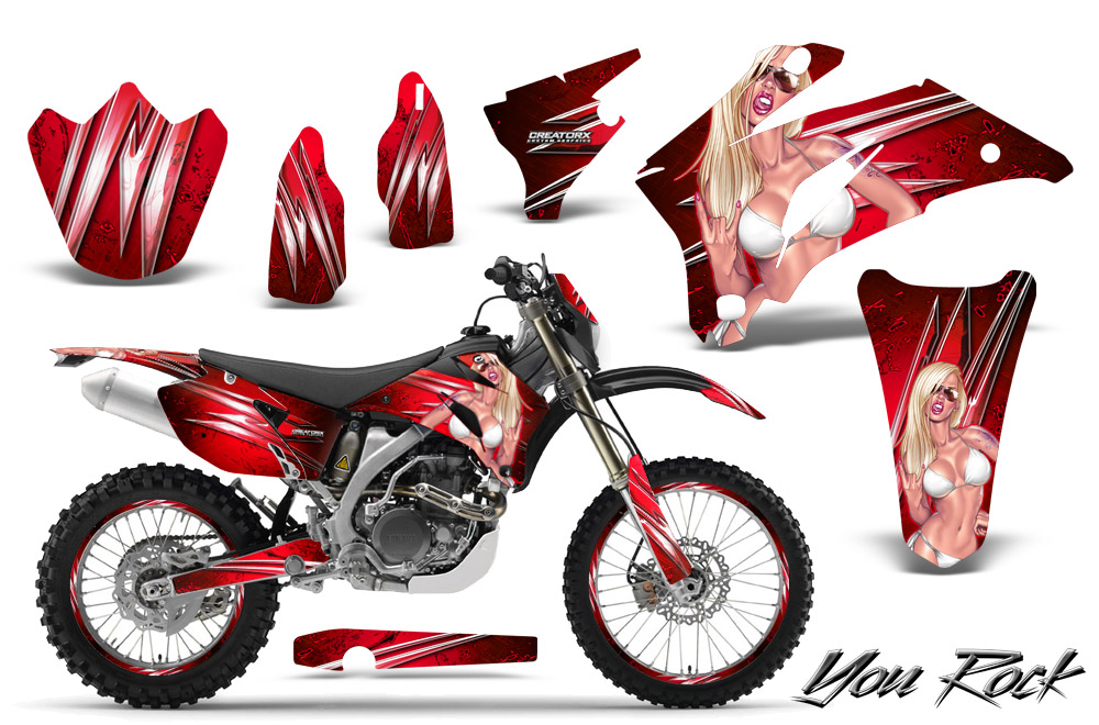 Yamaha WR 250-450 07-10 Graphics Kit You Rock Red NP Rims